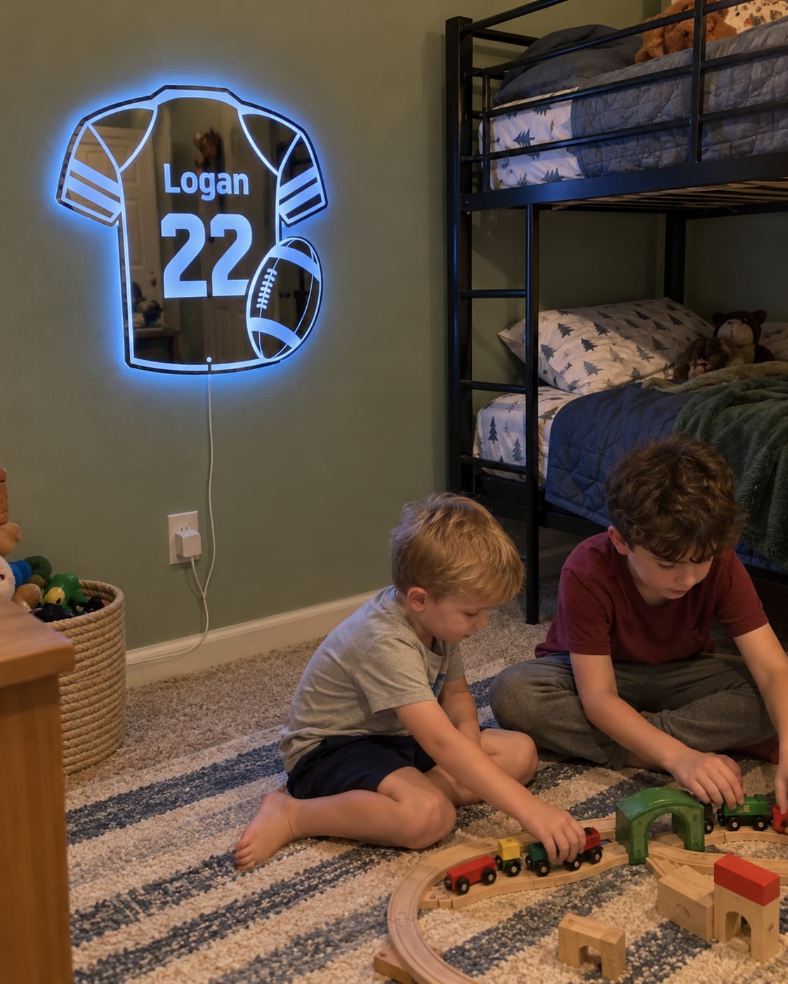 Customer photo review of Personalized Football Jersey LED Mirror