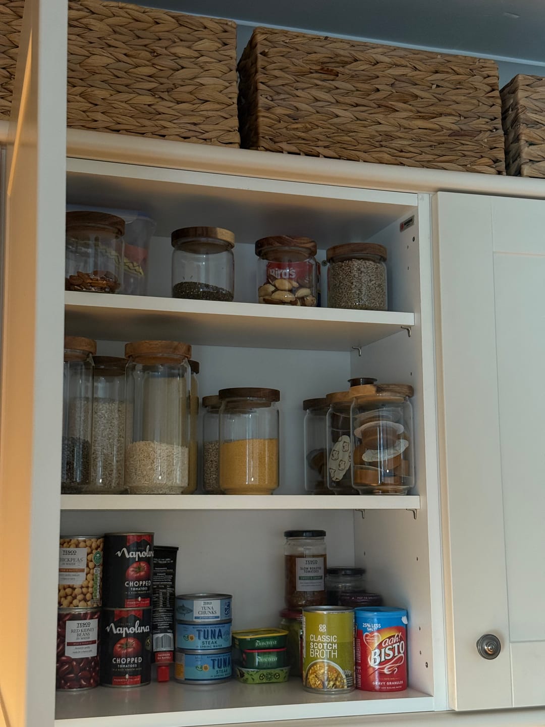 Customer photo review of Glass Acacia Pantry Jars