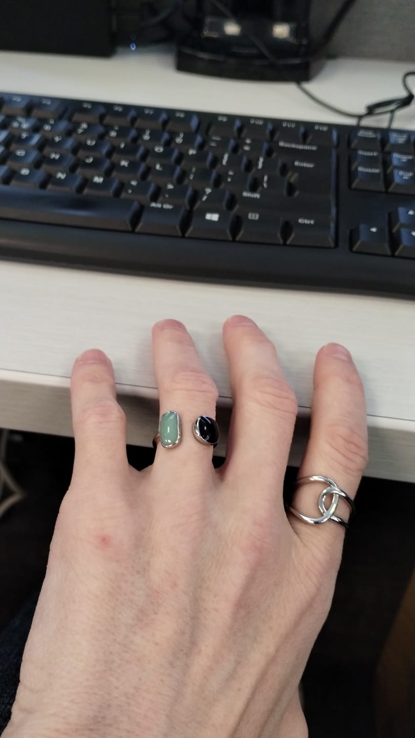 Customer photo review of Aquamarine Wrap Silver Ring