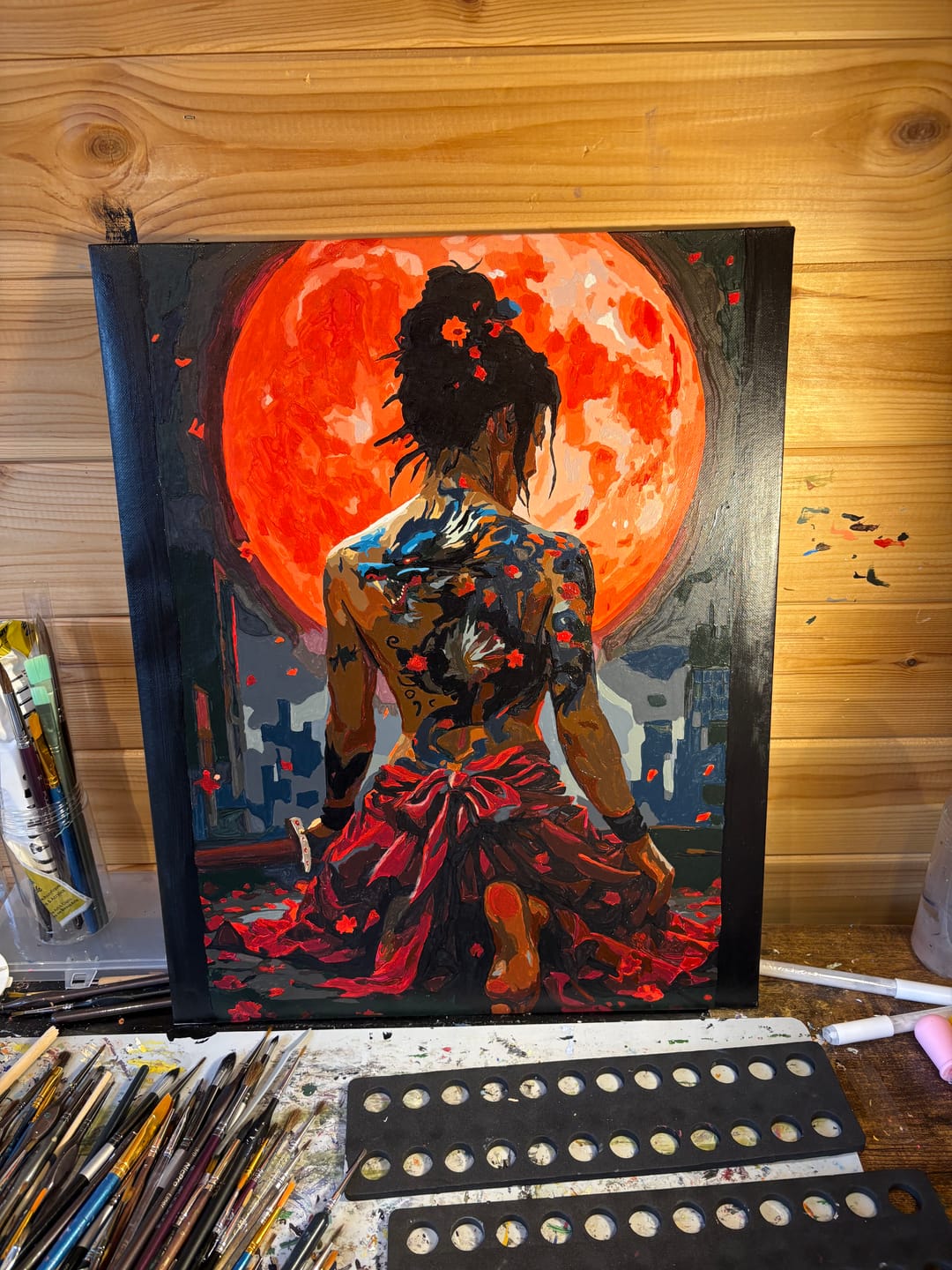 Customer photo review of The Moon's Warrior (Paint by Numbers)
