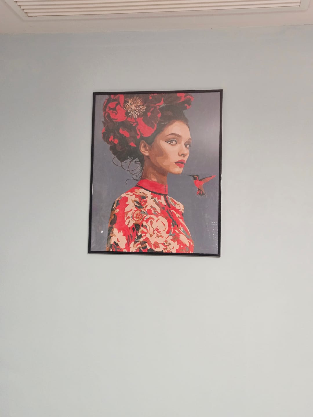 Customer photo review of Scarlet Blossom Muse | Paint by Number
