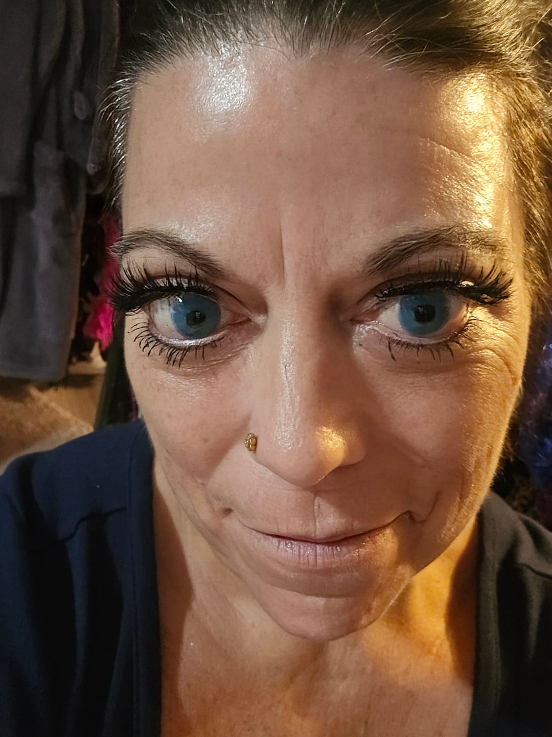 Customer photo review of Pixie Blue Prescription Coloured Contact Lenses