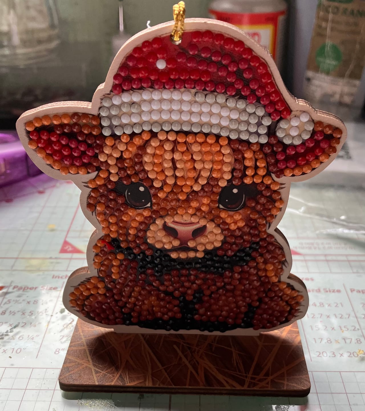 Customer photo review of Highland Cow Crystal Art Hanging Buddies Decoration