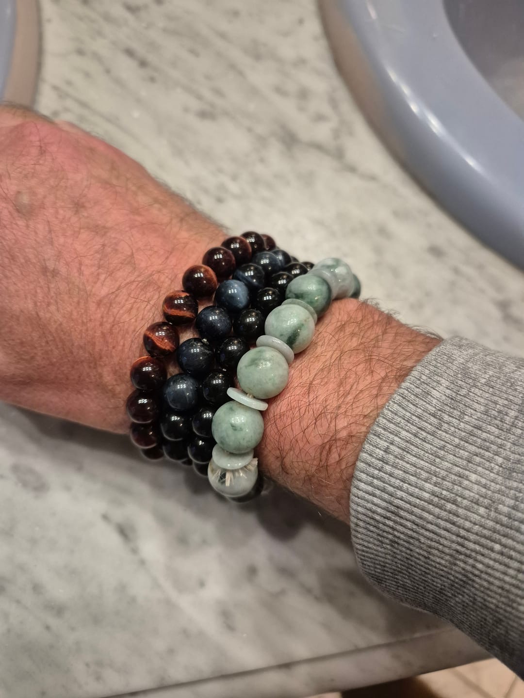 Customer photo review of Bracelet "Bouclier Terrestre" en Œil de Taureau