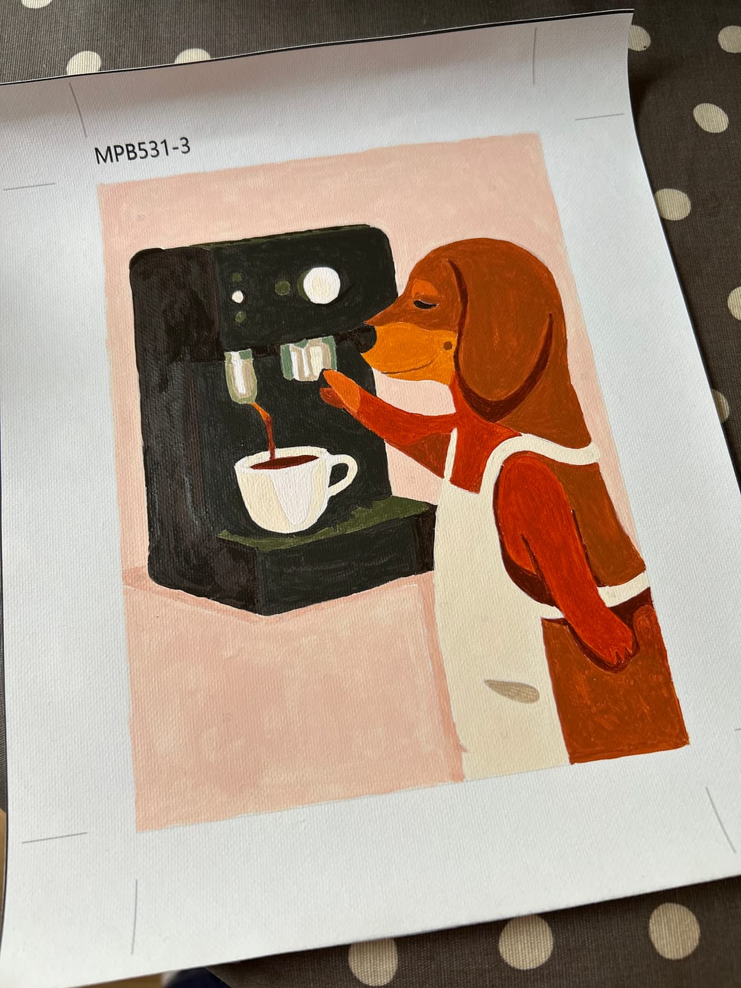 Customer photo review of 6 Mini Paintings - Dachshund Coffee Set