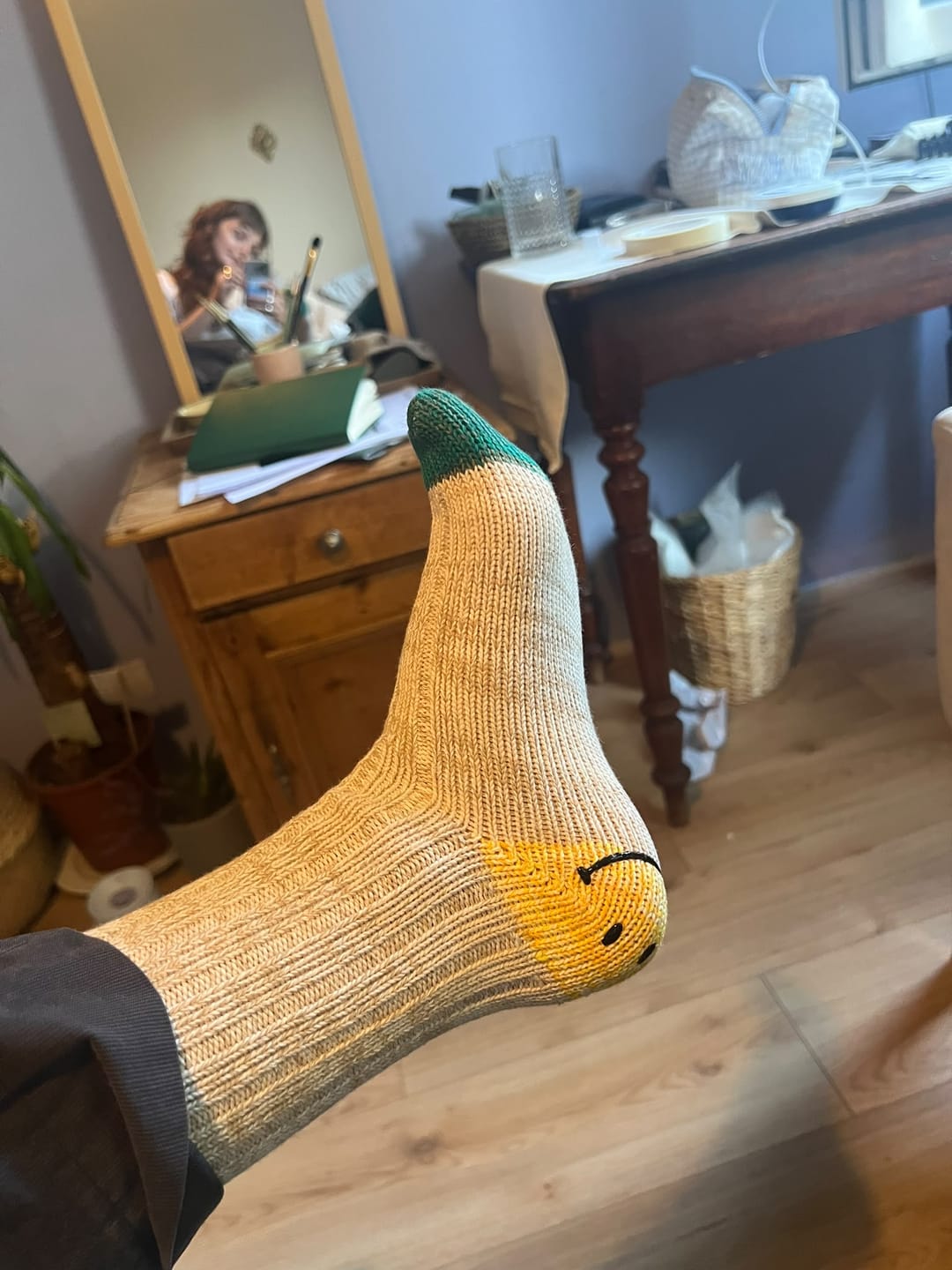 Customer photo review of Smiley Knitted Socks