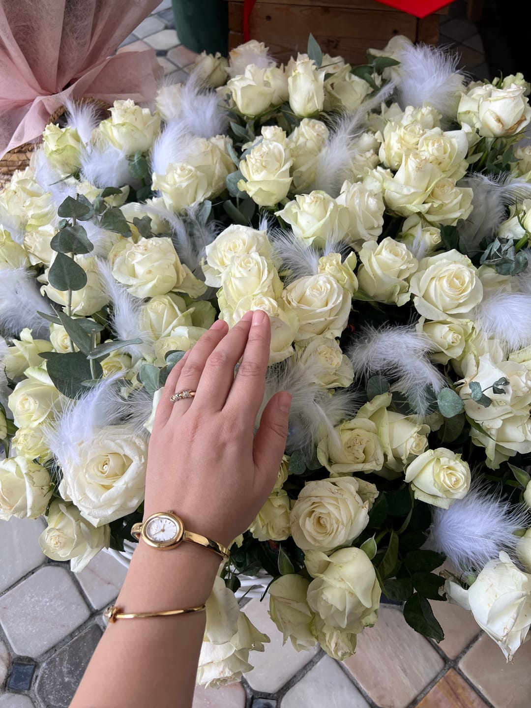 Customer photo review of Eternity Gold Bracelet