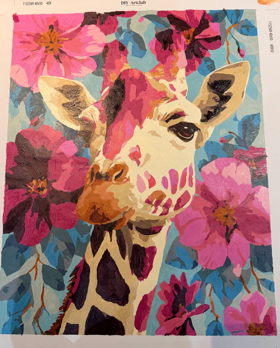 Customer photo review of Purple Giraffe | Paint by Number