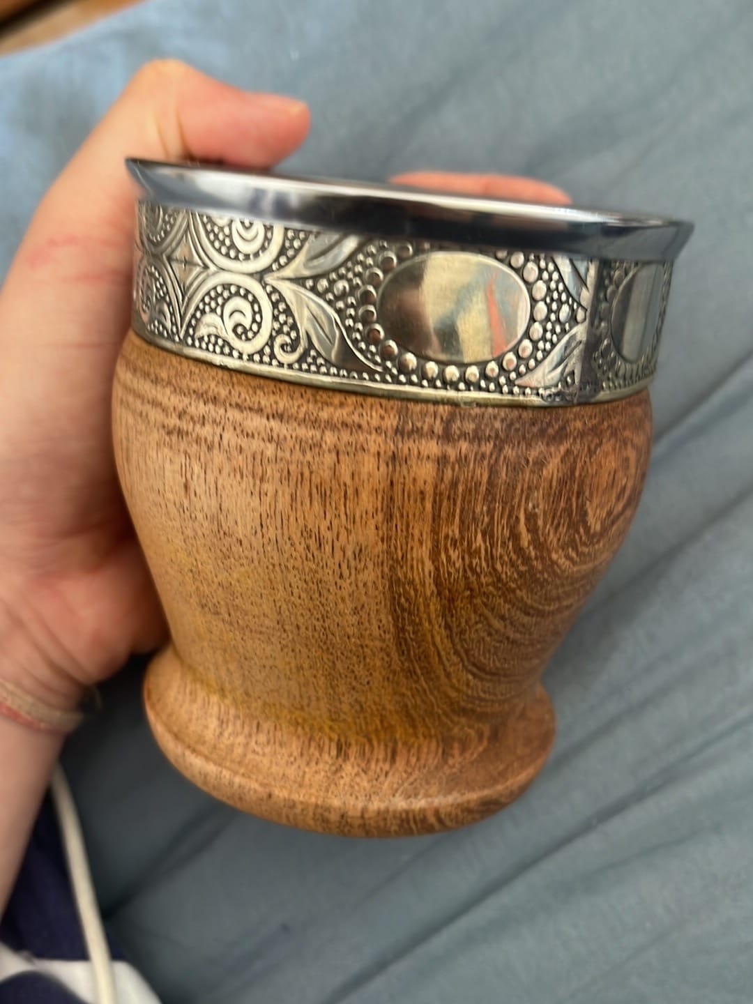Customer photo review of Maté Impérial Barril en Caroubier, Alpaga Lisse & Ciselé (3 Motifs)