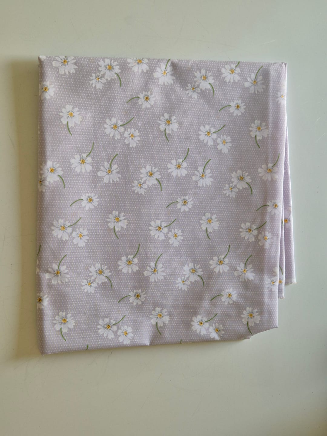 Customer photo review of White Flowers and Polka Dots Polycotton Fabric