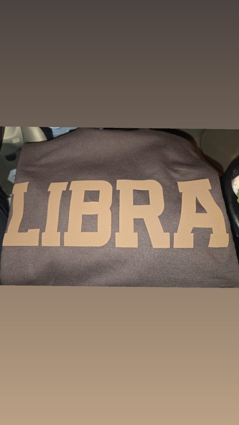 Customer photo review of Chocolate Zodiac Puff Hoodie