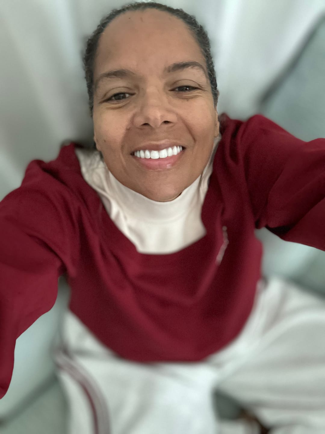 Customer photo review of Aelfric Eden Boxy Layered Off-The-Shoulder Sweatshirt