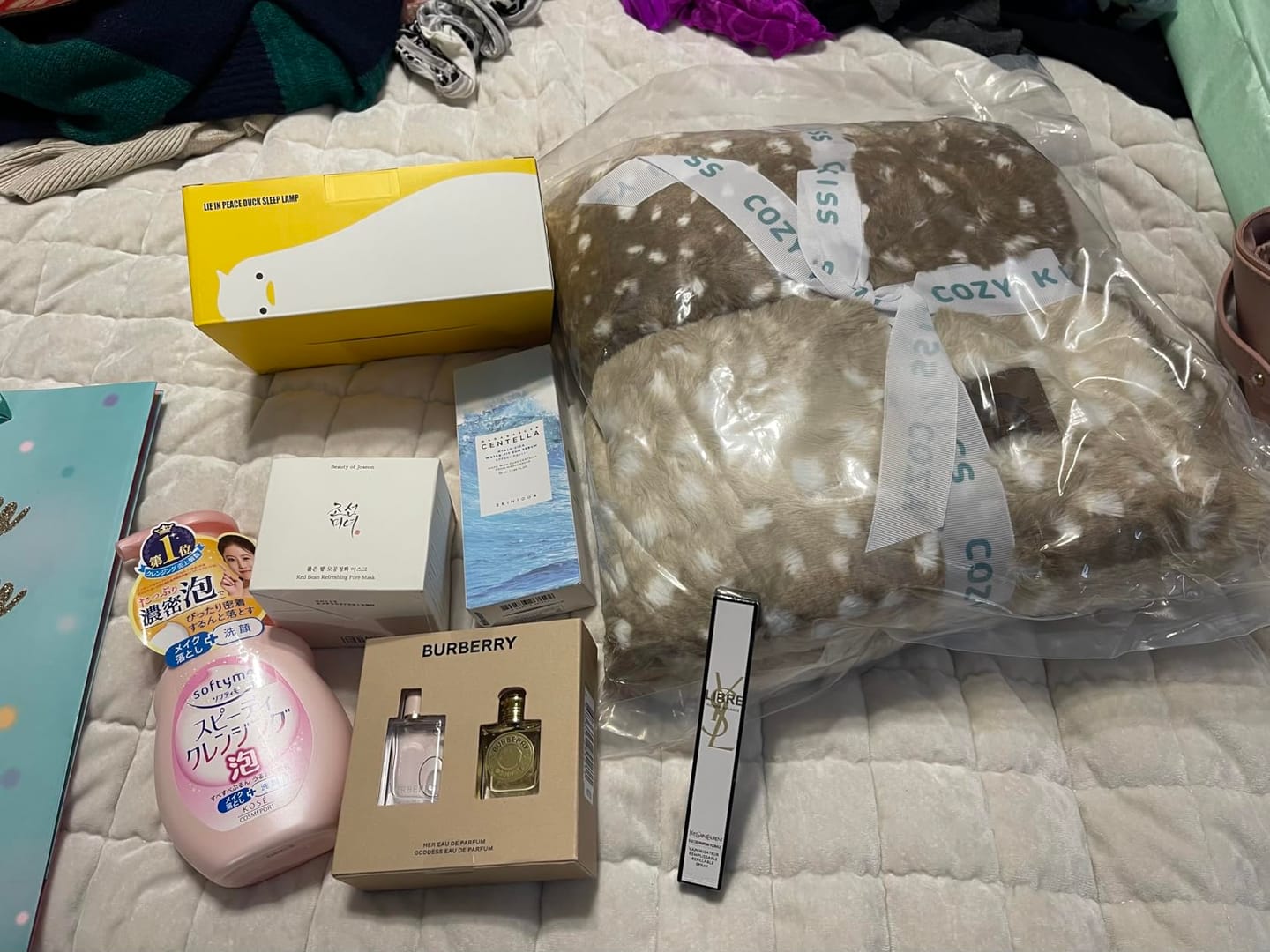 Customer photo review of Faux Fur Deer Blanket