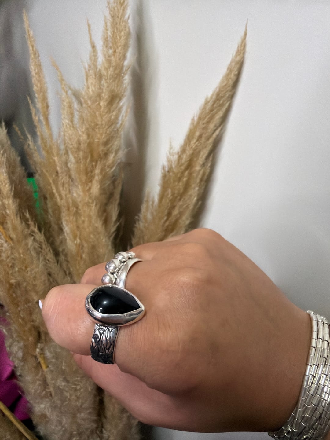 Customer photo review of Anillo Flamenco Gota Onix