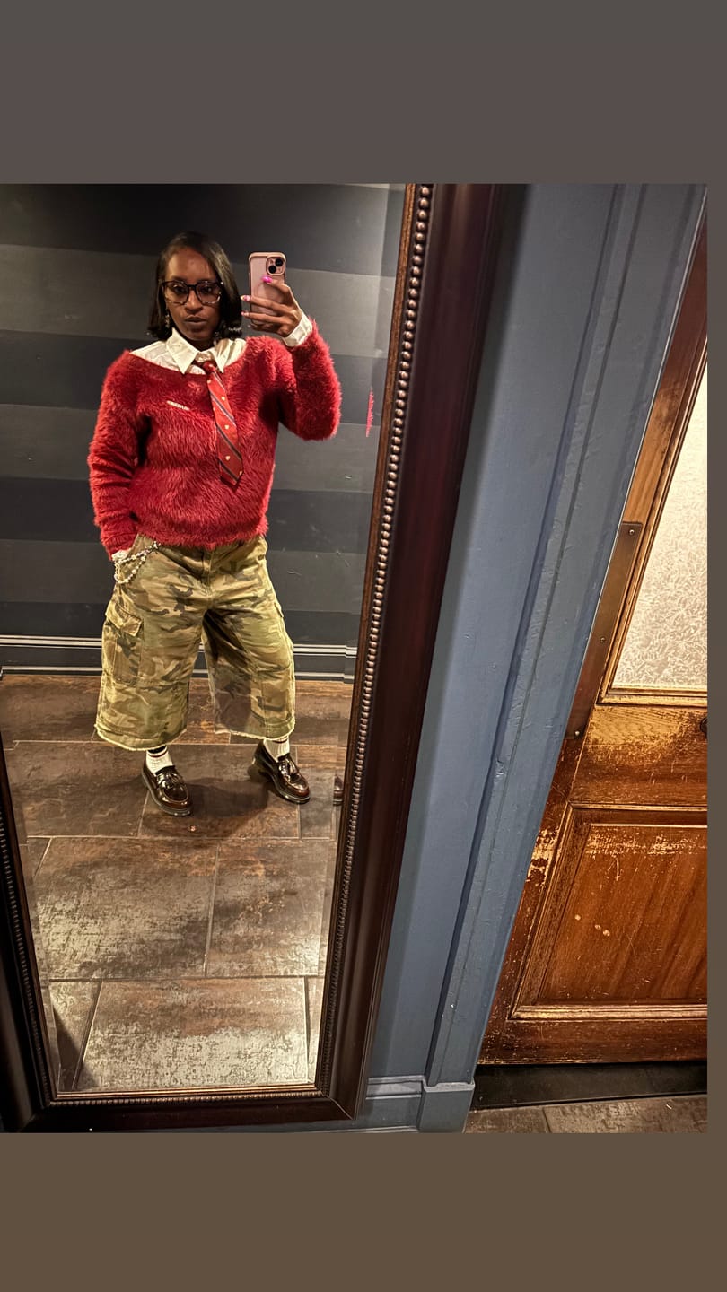 Customer photo review of Aelfric Eden Tie Two Layer Sweater