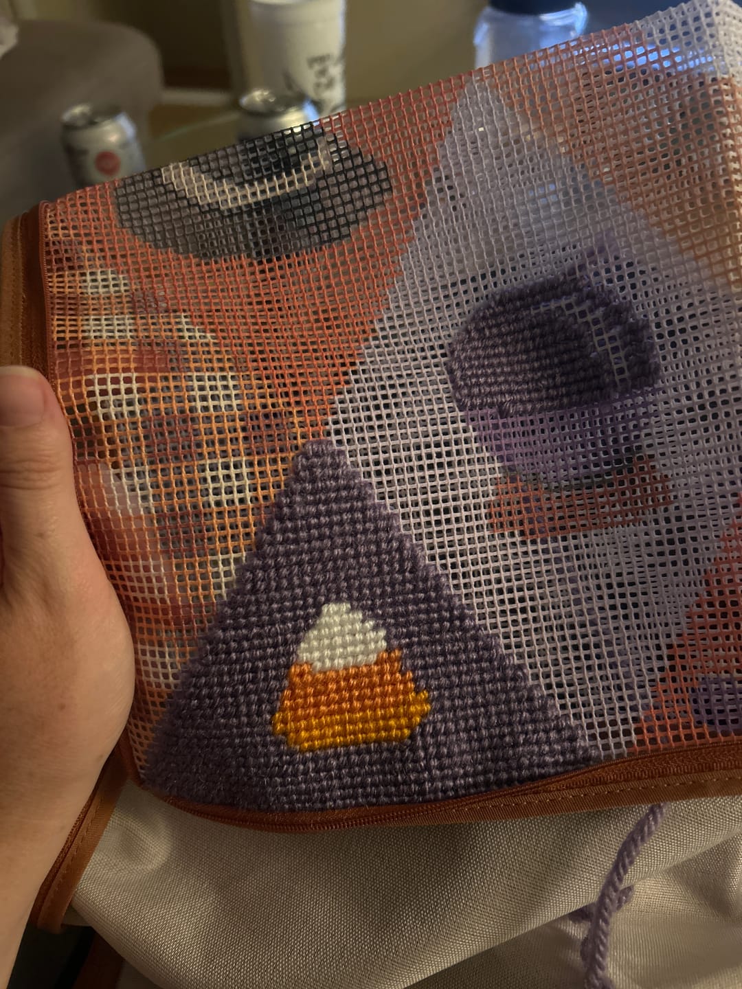Customer photo review of SPOOKY TROVES - Tapestry Needlepoint Cushion Kit