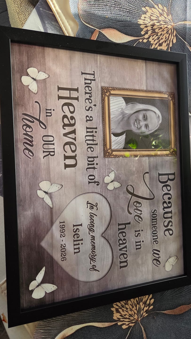 Customer photo review of Heartfelt Personalized Memorial For Loved One Poster for Loss - 'Heaven in Our Home'