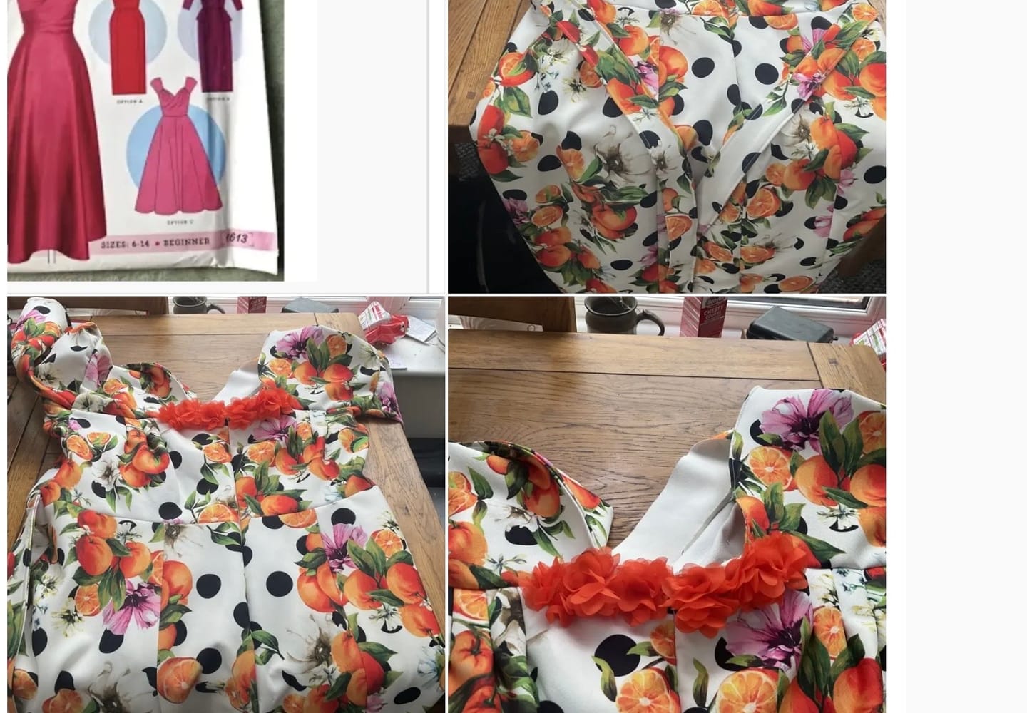 Customer photo review of Orange Punch Scuba Fabric