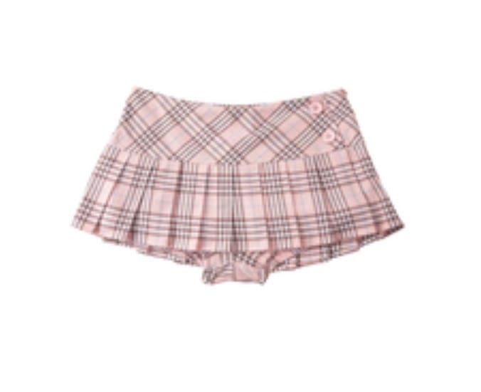 Customer photo review of Girly Plaid Pleated Mini Skirt (Pink)