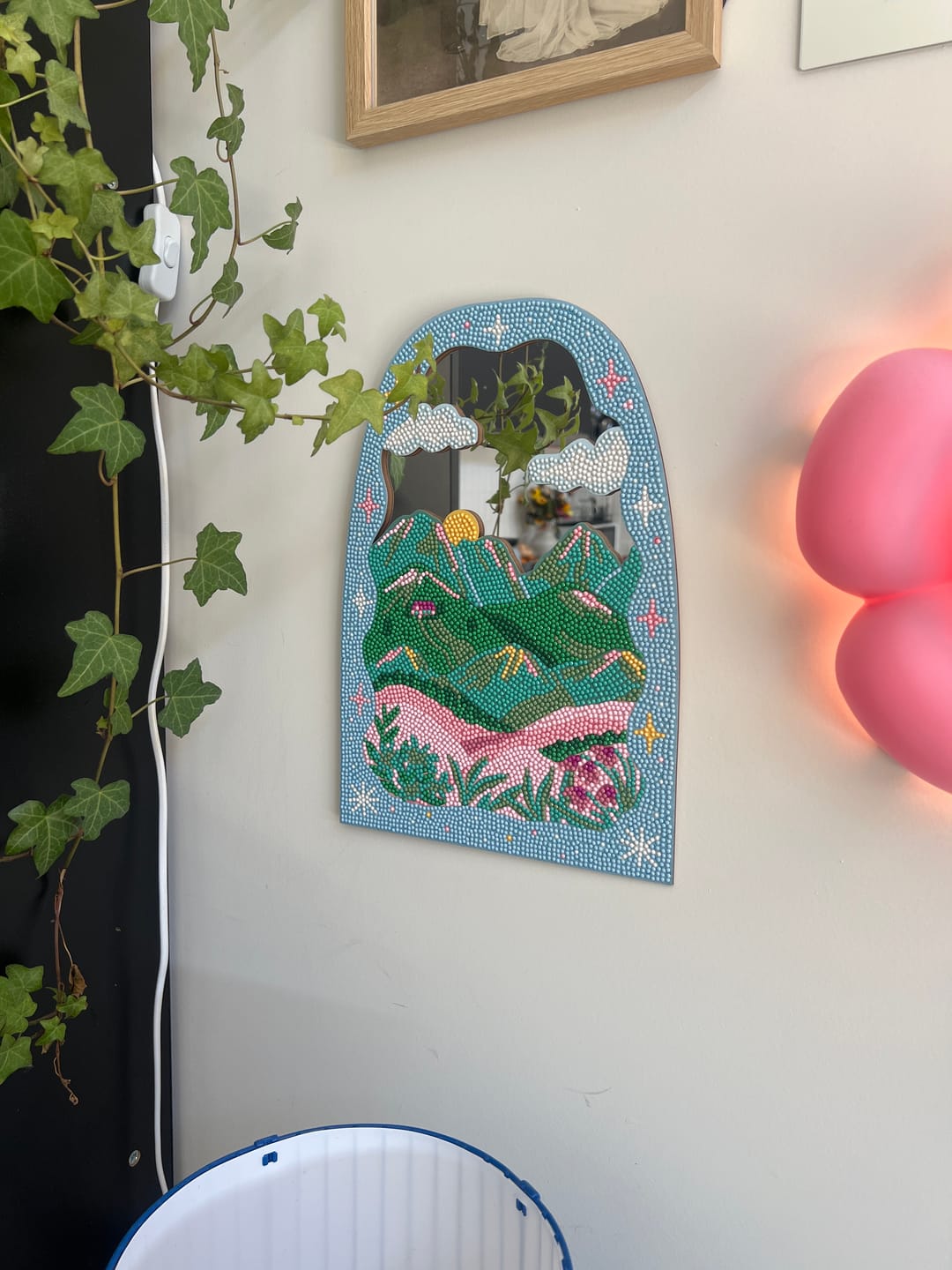 Customer photo review of Valley of Dreams - Diamond Painting Mirror Wall Hanging Kit