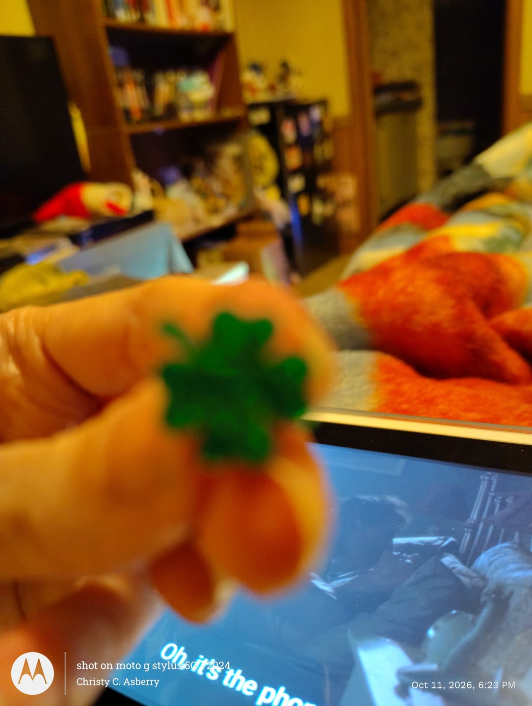 Customer photo review of Four-Leaf Clover Studs Hypoallergenic Earrings for Sensitive Ears with Plastic Posts