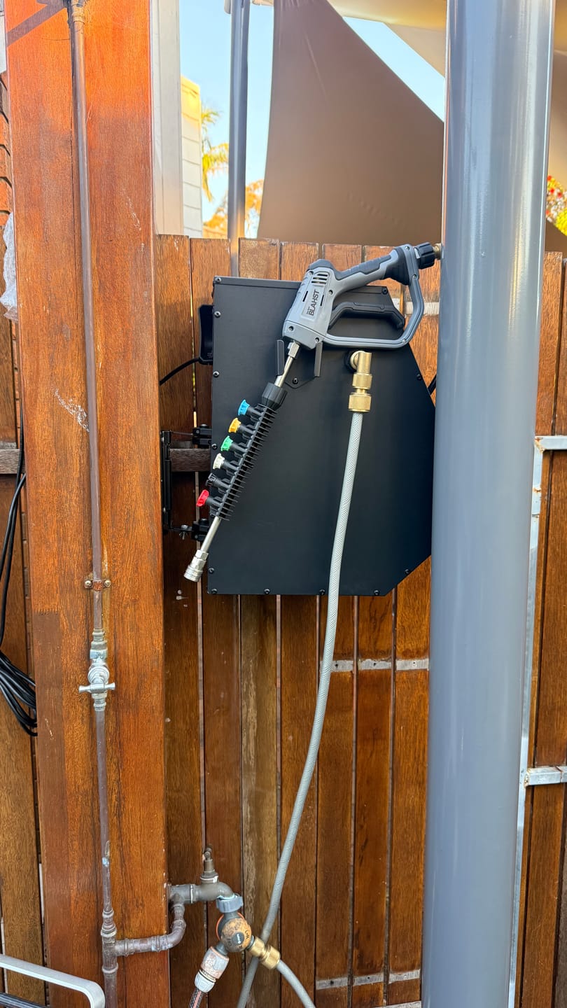 Customer photo review of R18 Wall-Mounted Pressure Washer
