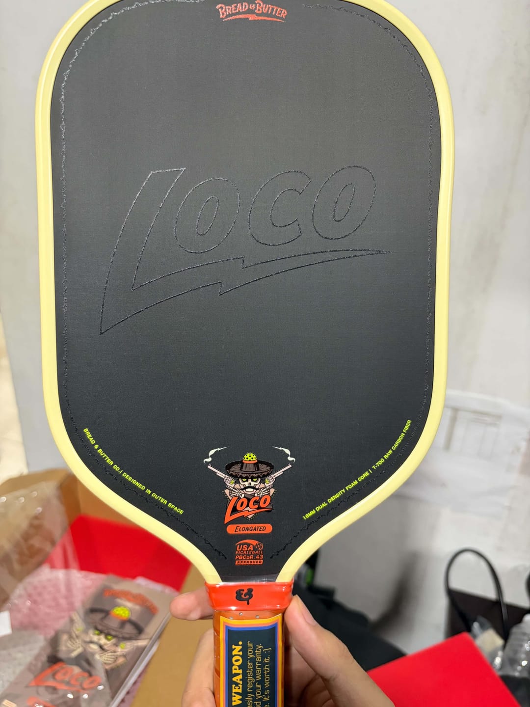 Customer photo review of The Loco 16mm Pickleball Paddle Elongated