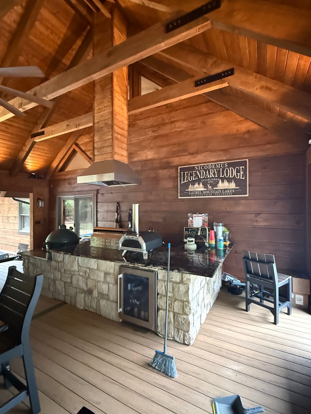 Customer photo review of Personalized Metal Lake House Entrance Sign | Custom Wood Look Lake Cabin Sign