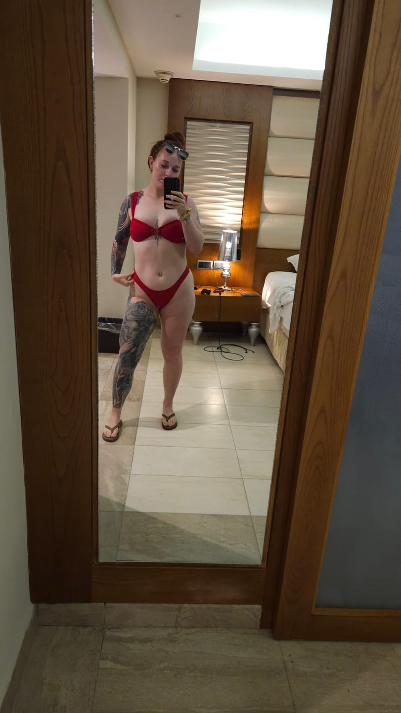 Customer photo review of BRIDGET Scarlet Red Princess Bikini Top