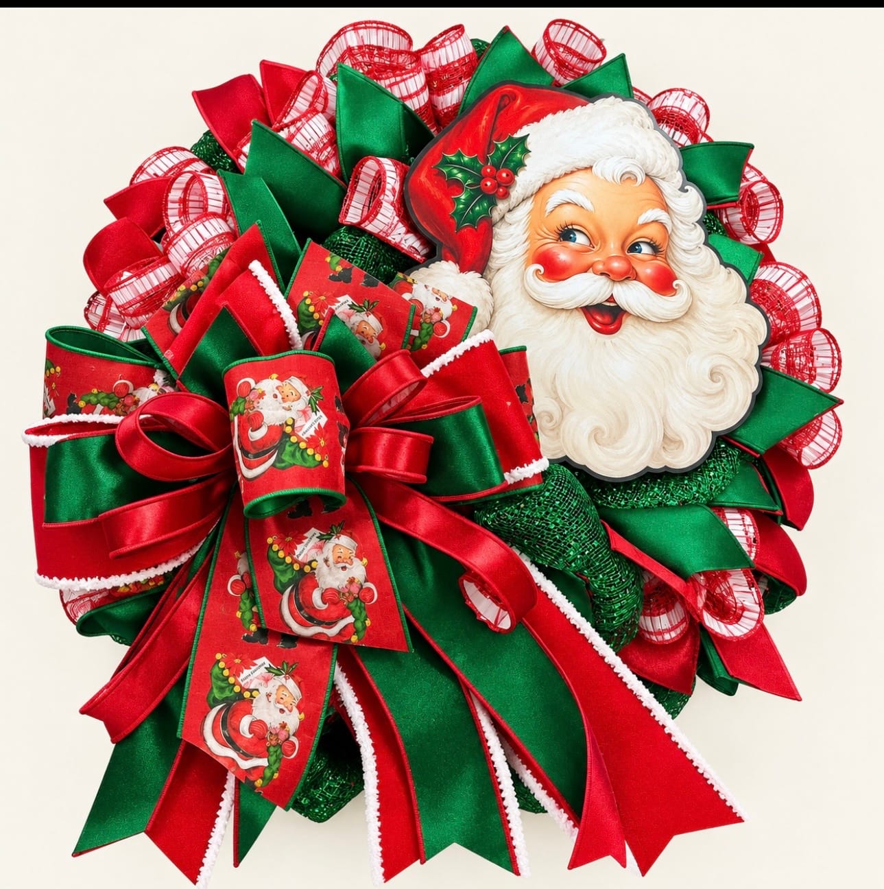Customer photo review of Vintage Santa with Holly, DCO-W-1557, 14in Sign For Wreath, Wood Wreath Sign