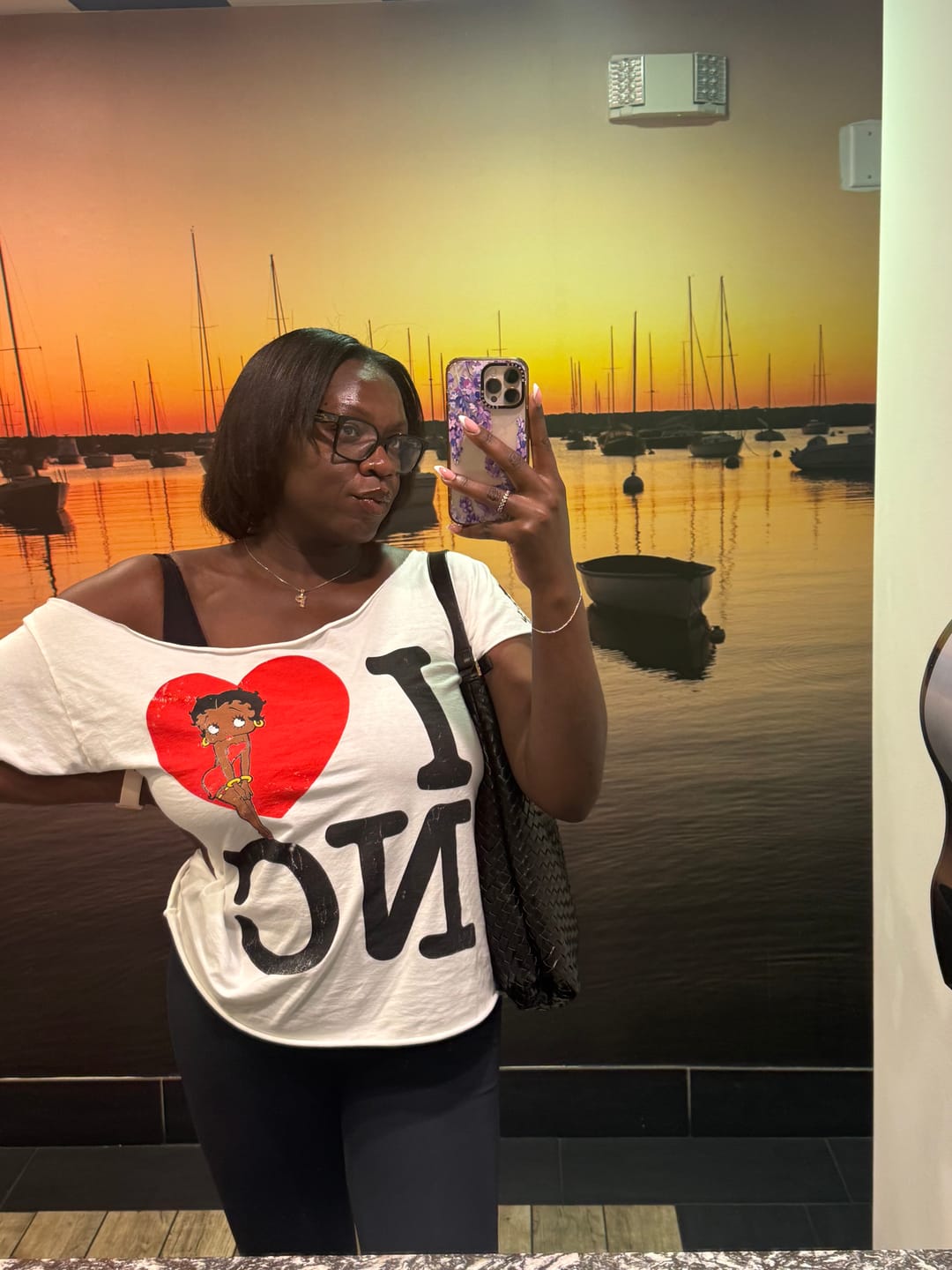 Customer photo review of I <3 NC OFF SHOULDER TEE