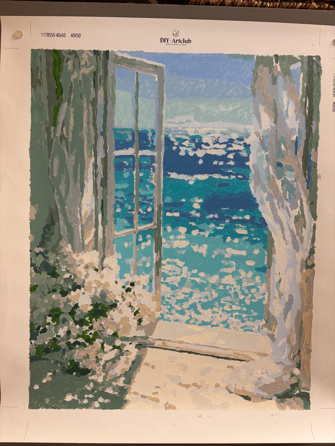 Customer photo review of By the Azure Window | Paint by Number