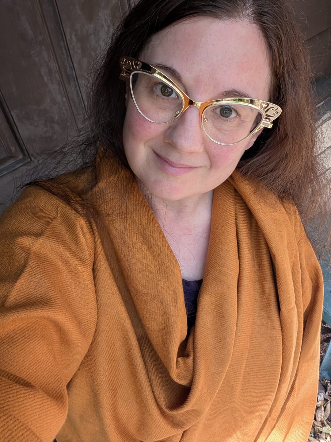 Customer photo review of NEW! Wool Cape Coat Cocoon Mustard
