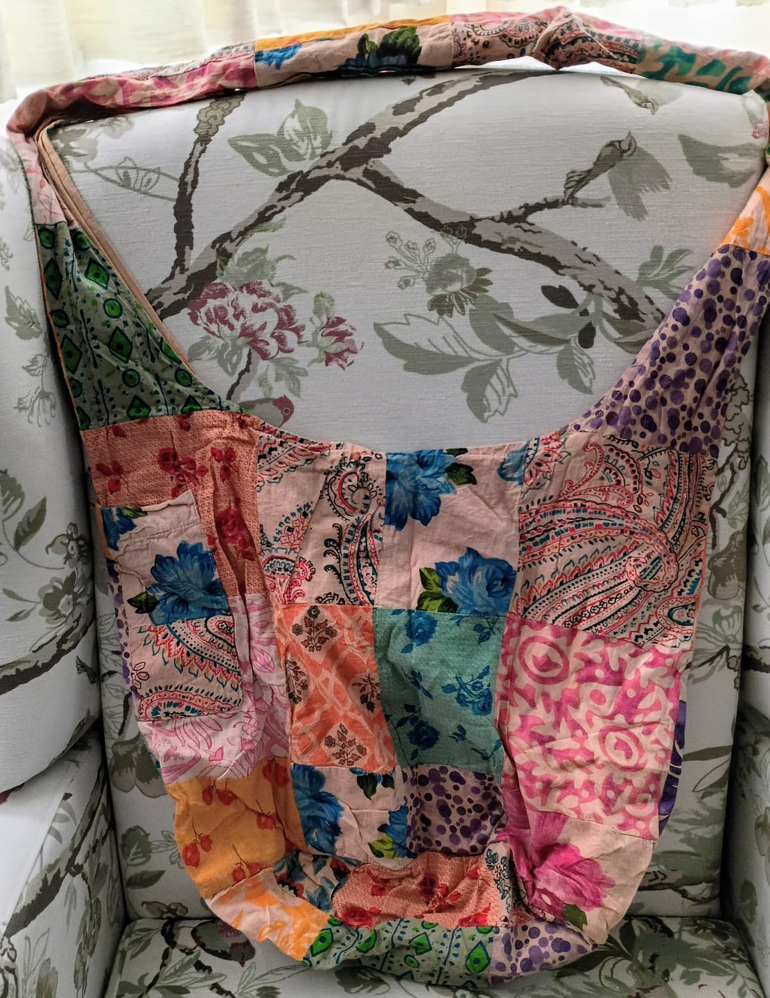 Customer photo review of Flower Child Boho Patchwork Shoulder Bag