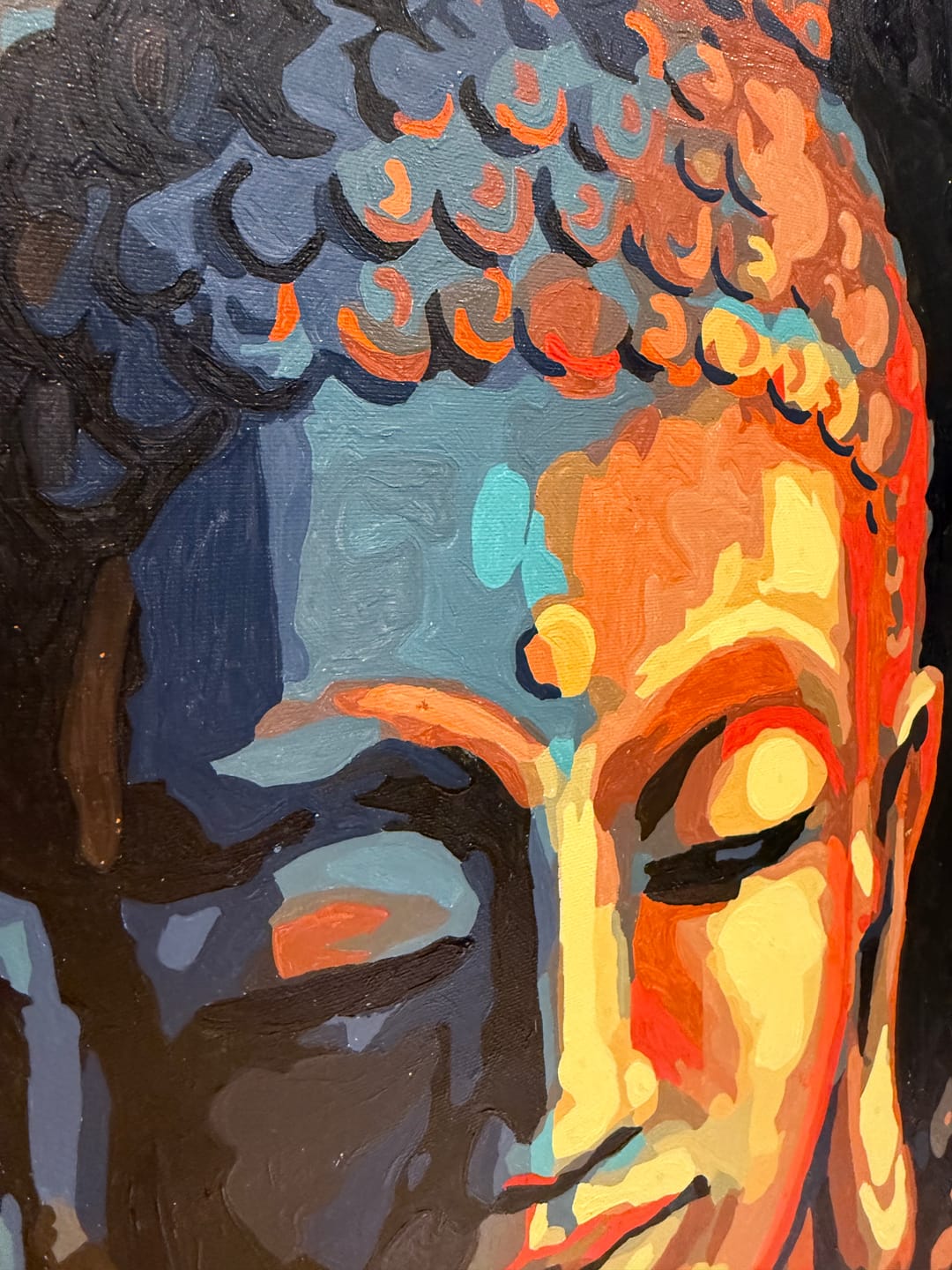 Customer photo review of Buddha with a Flower | Painting by Numbers
