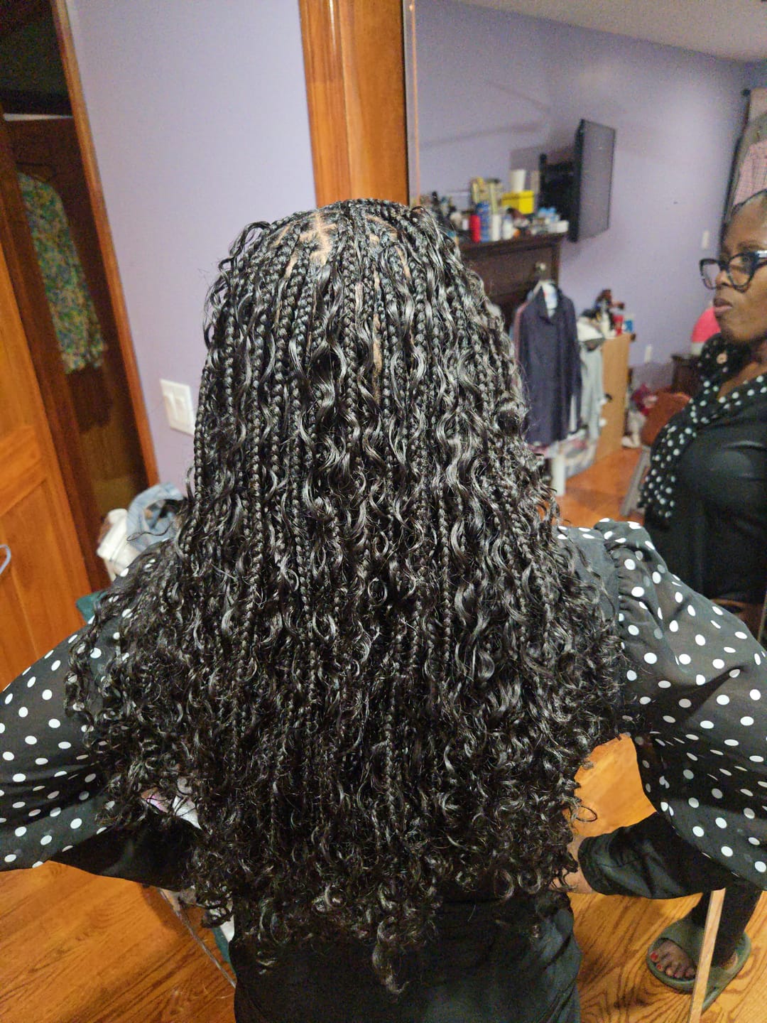 Customer photo review of Water Wave Bulk Hair Extensions for Boho Knotless Braiding