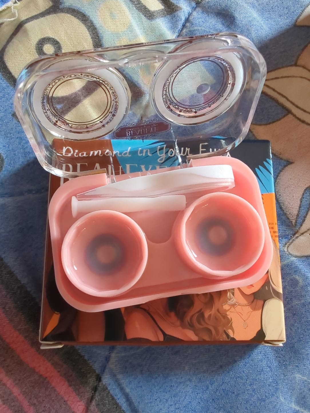 Customer photo review of Pixie Blue Prescription Colored Contact Lenses