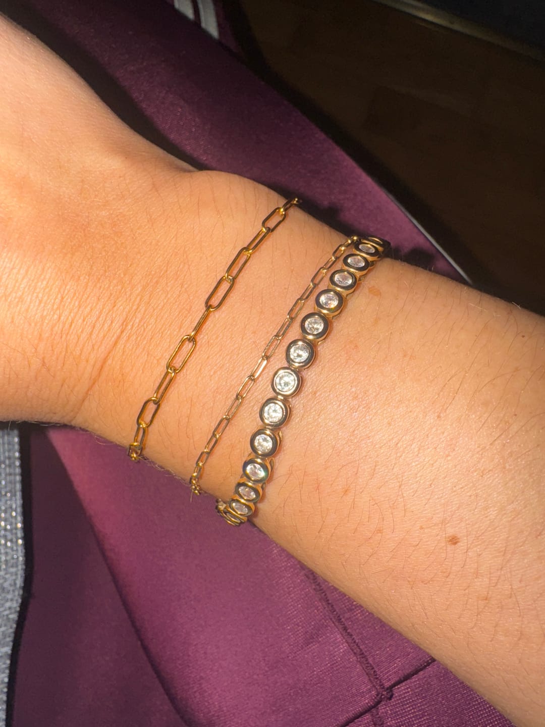 Customer photo review of Bezel Tennis Bracelet