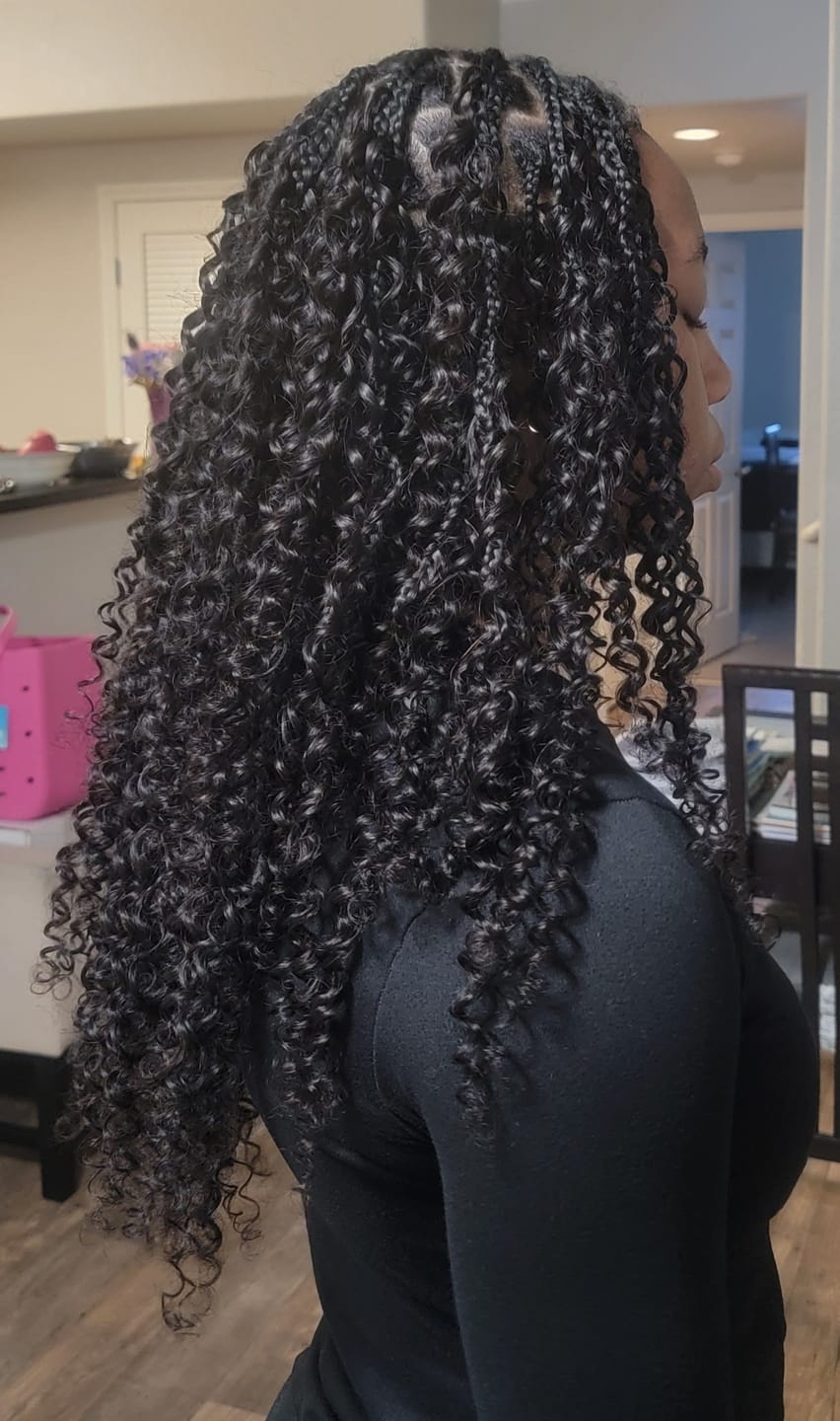 Customer photo review of Spanish Curl Human Crochet Hair