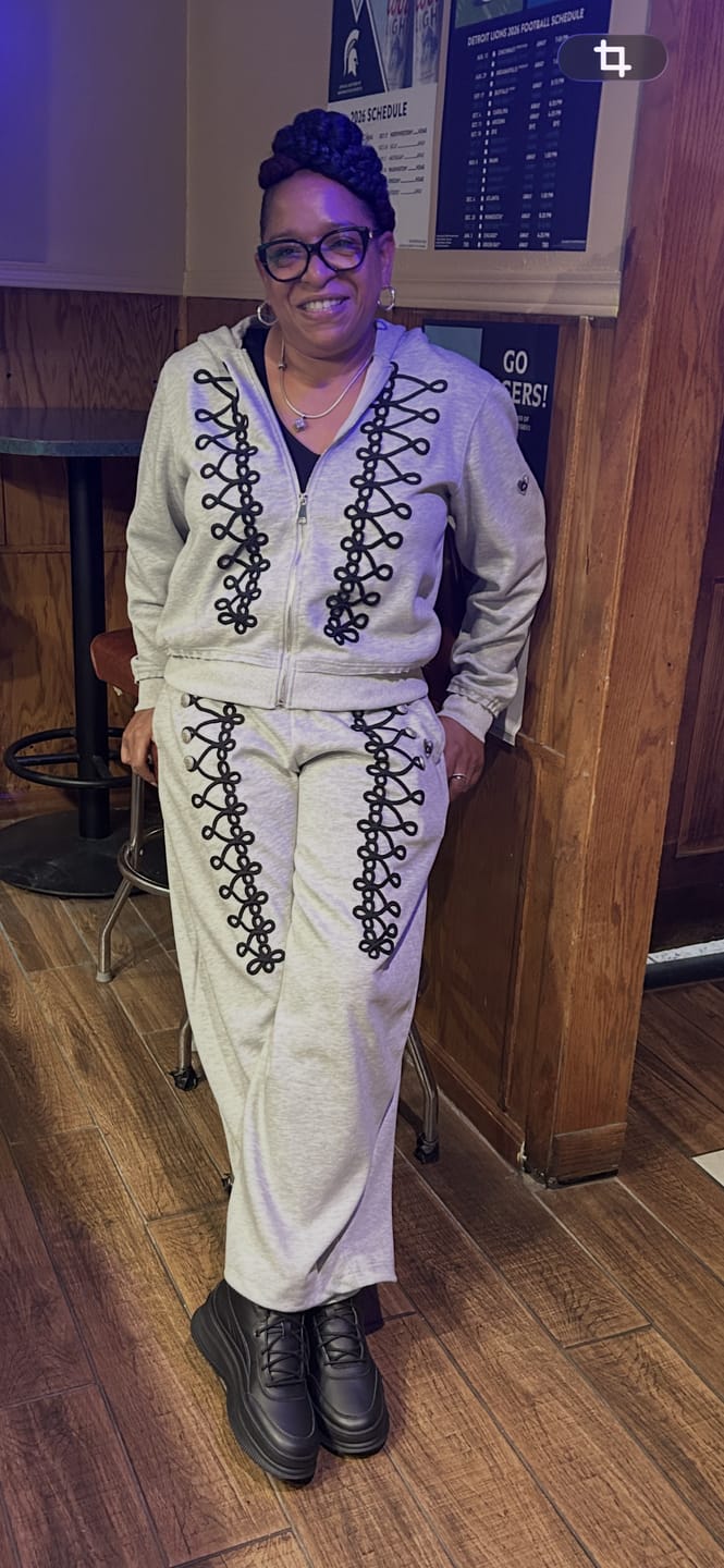Customer photo review of Aelfric Eden Lace-Up Embroidery Zip Up Hoodie