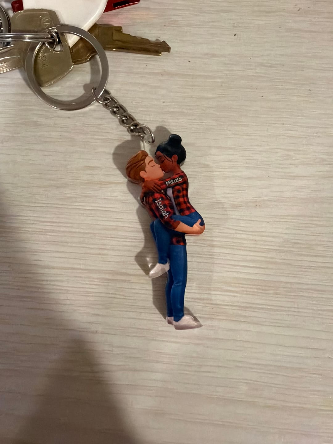 Customer photo review of Kissing Couple - Personalized Keychain, Gift for Couple