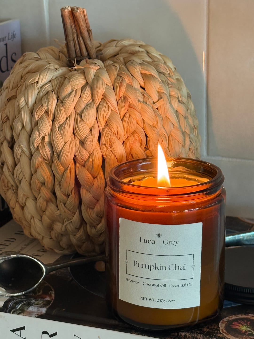 Customer photo review of Pumpkin Chai Beeswax Candle
