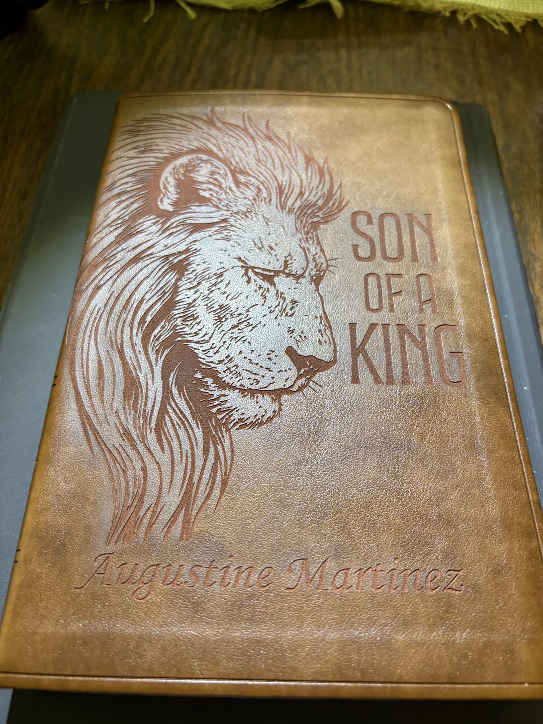 Customer photo review of Personalized ESV Brown Bible - Engraved Lion Son of a King Design