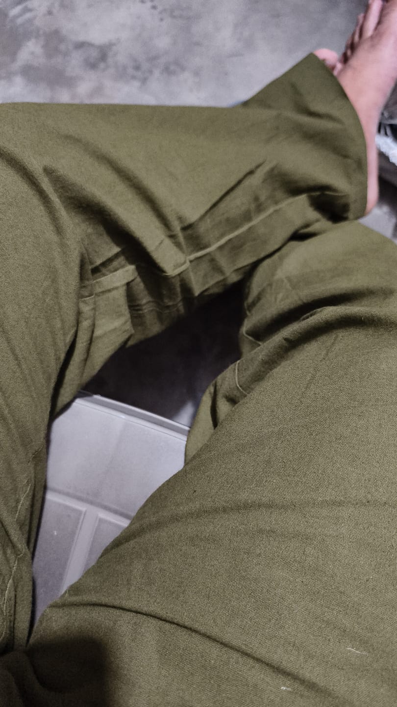 Customer photo review of Men Olive Green Cotton Pant