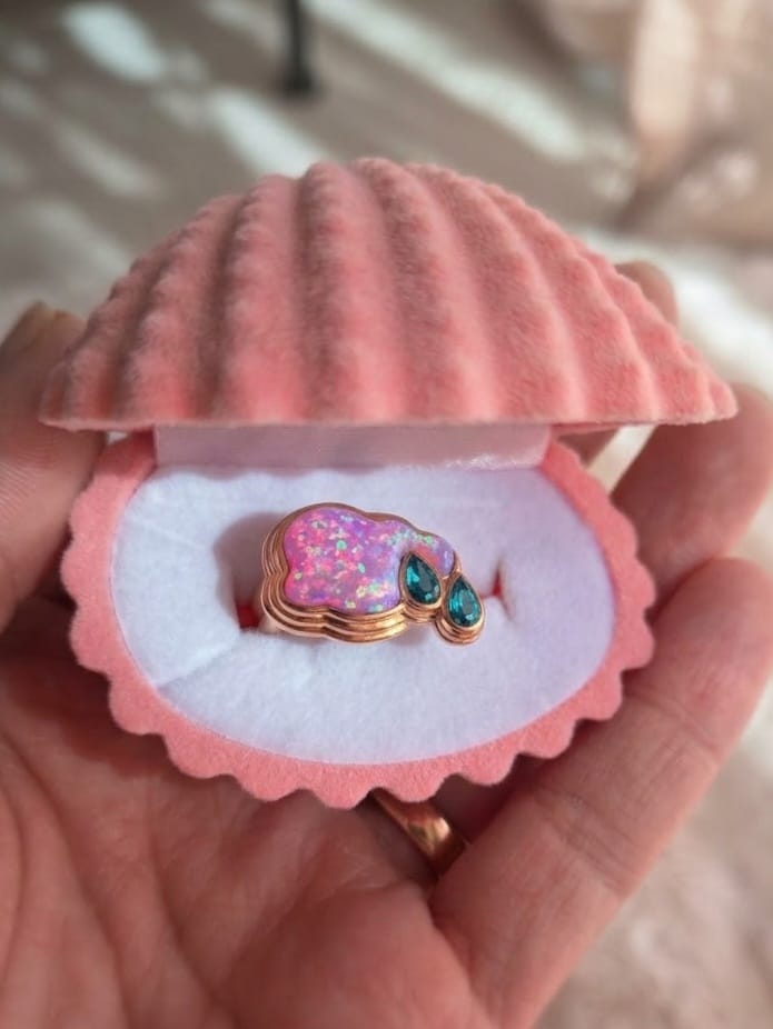 Customer photo review of Cry Me a River Pink Opal Ring
