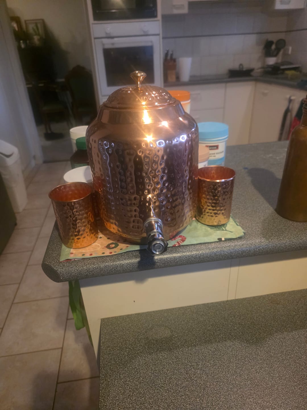 Customer photo review of Hammered Copper Water Container / Dispenser