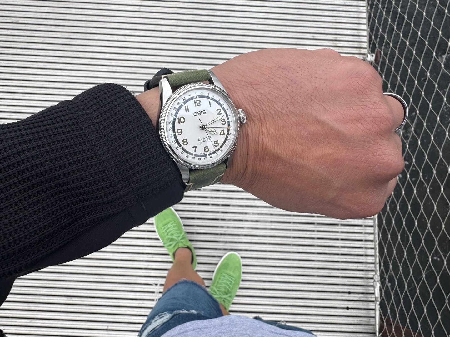 Customer photo review of Leather - Border Stitch Pine Green
