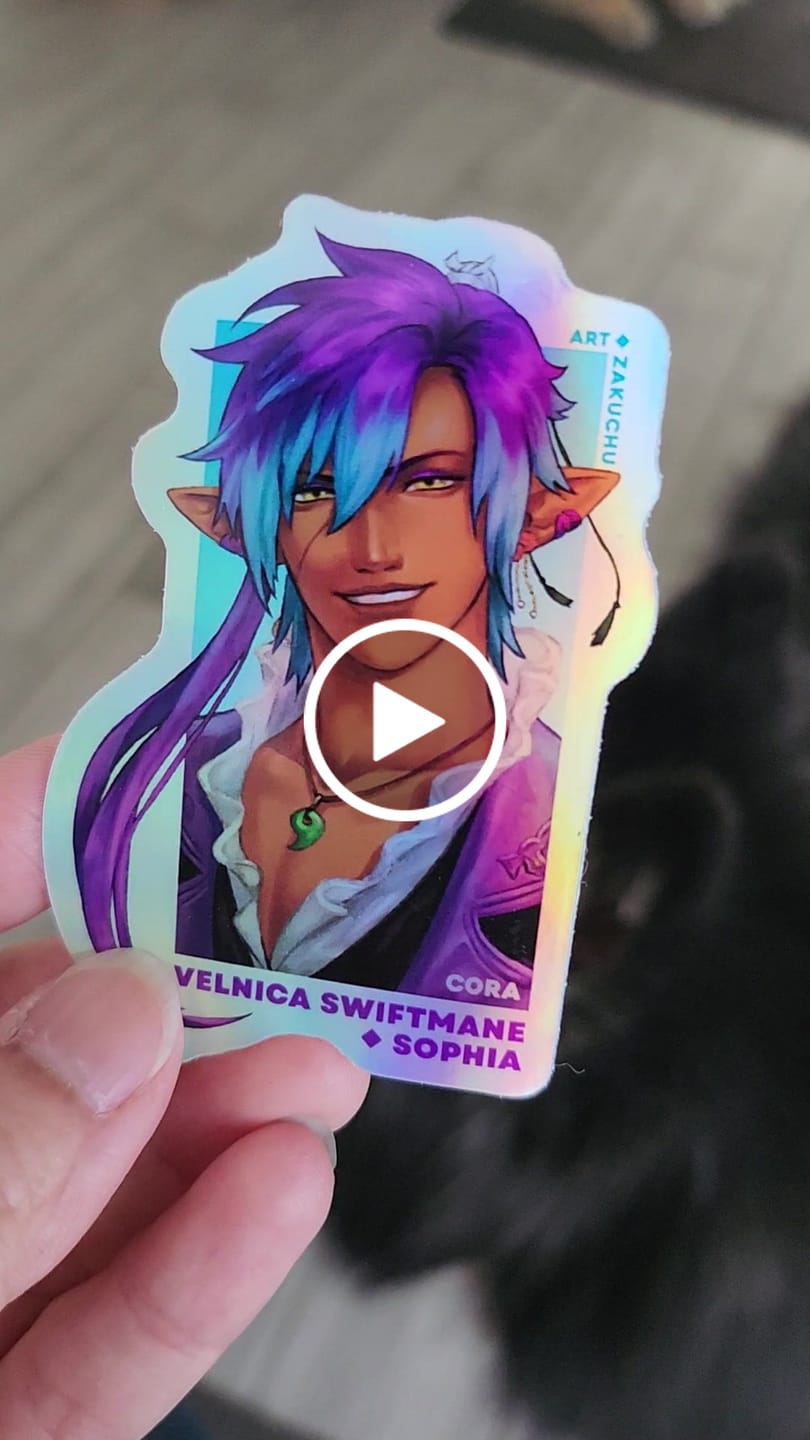Customer video review of Custom Die Cut Stickers - Holographic