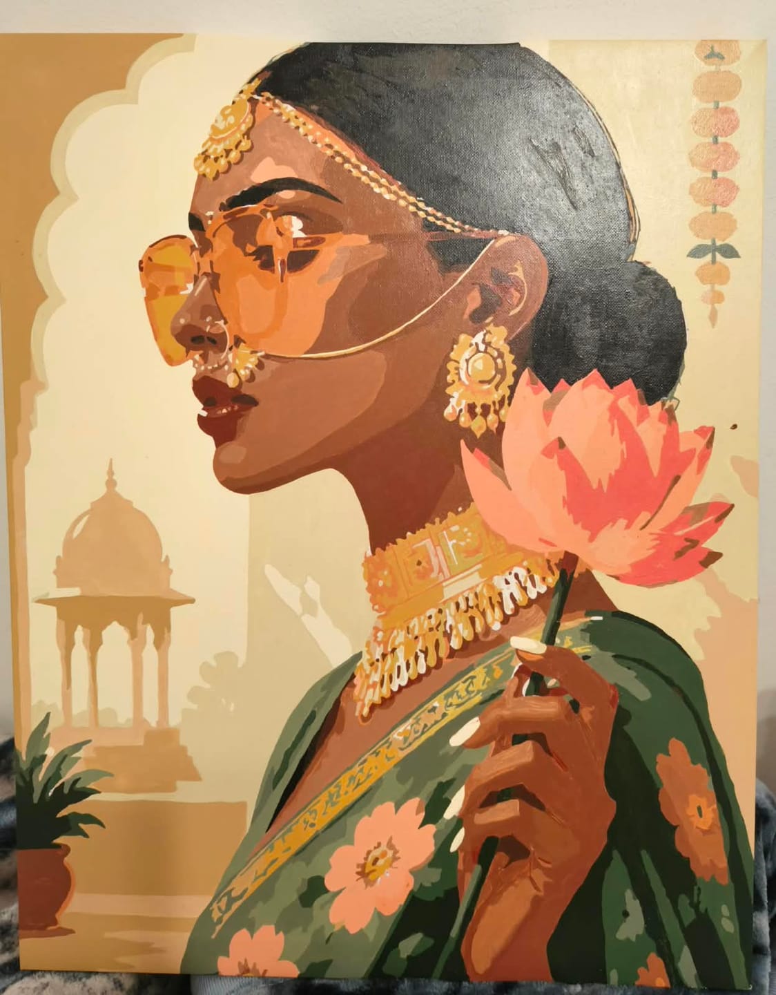 Customer photo review of Lotus & Gold | Paint by Number