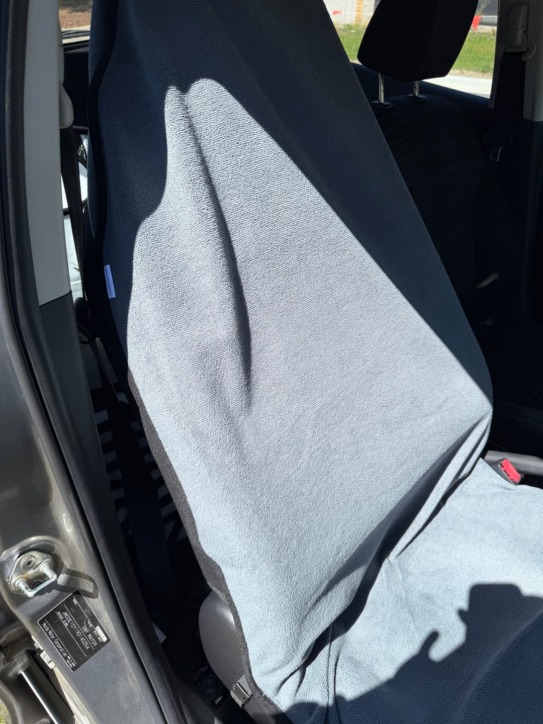 Customer photo review of Waterproof Car Seat Towel – Storm Grey | Towel Society